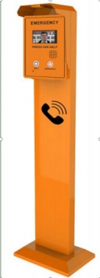 Τηλεφωνικός πύργος έκτακτης ανάγκης GSM VoIP ο με ελεύθερα χέρια υπαίθριος στυλοβάτης τοποθετεί το τηλέφωνο SOS για την πανεπιστημιούπολη